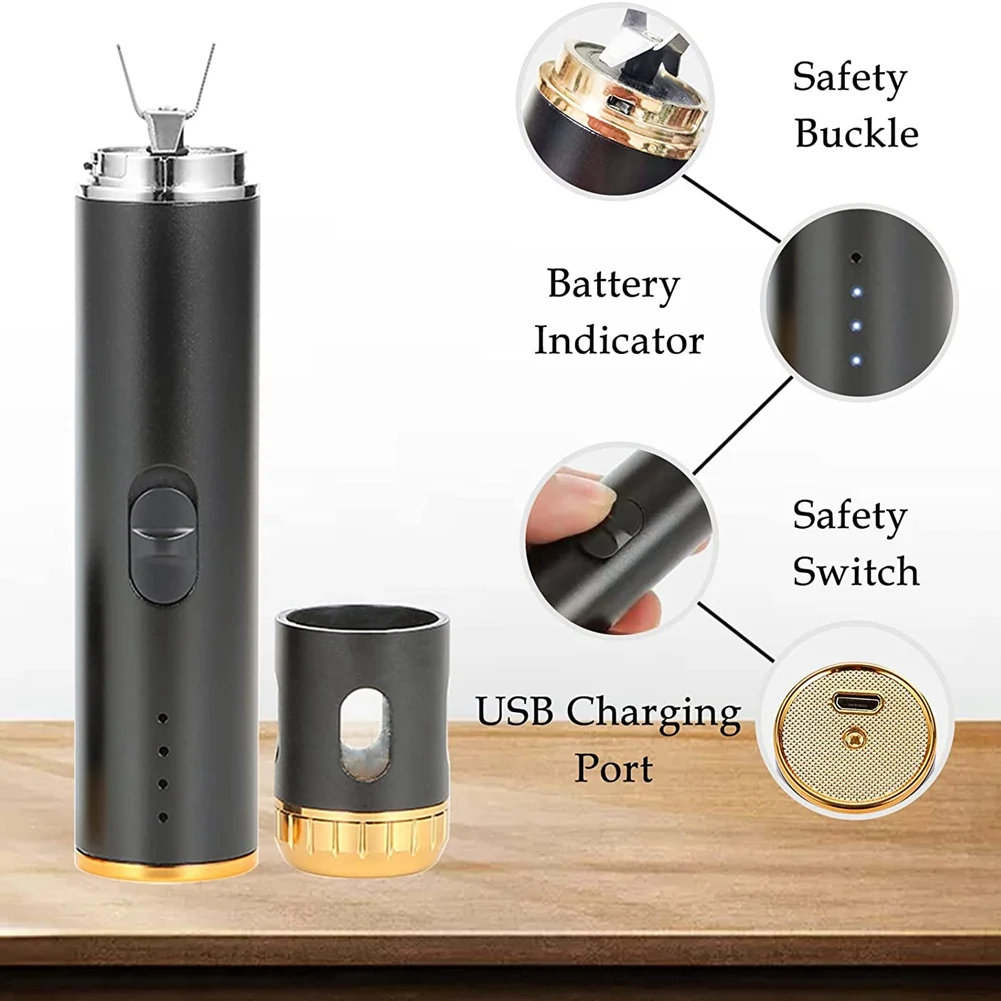 Портативная электрическая специя, перезаряжаемая через USB, универсальная для приготовления пышных продуктов и измельчения на кухне (черная)4