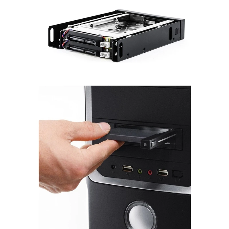 2,5-дюймовый SSD-накопитель для жесткого диска, лоток для жесткого диска с 2 отсеками, Дисковод для гибких дисков SATA, корпус для извлечения жесткого диска, коробка для извлечения жесткого диска1