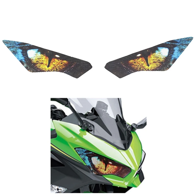 4X наклейка для защиты фар мотоцикла, наклейка для глаз, наклейка для тела Kawasaki Ninja 250 Ninja 400 2018-2019 A1