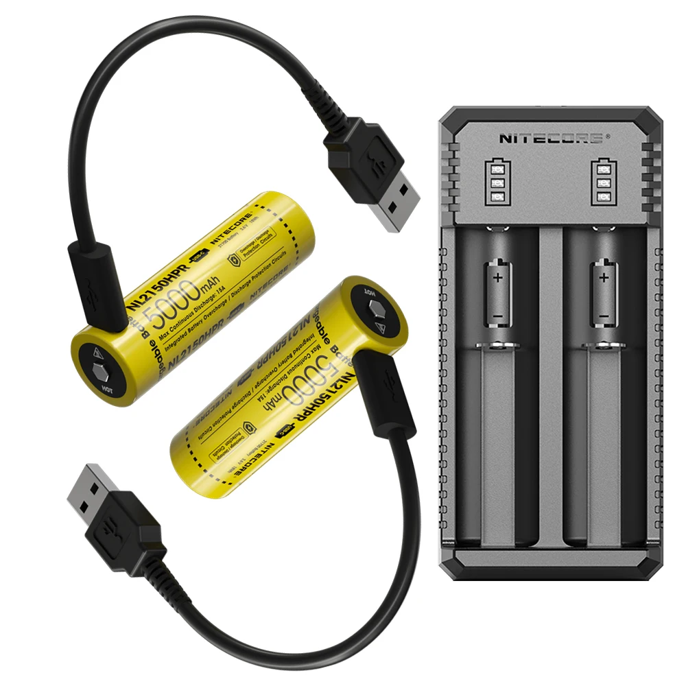 NITECORE NL2150HPR 21700 5000 мАч 3,6 В 15A 18 Втч С Высоким Расходом USB-C Литий-ионная Аккумуляторная Батарея UI1 UI2 Smart Charger0