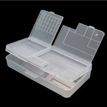 1 шт. Прозрачный прямоугольный Пластиковый ящик для хранения, Винтовой держатель, футляр-органайзер, Контейнер для ювелирных изделий, оборудование для нейл-арта, футляр для инструментов
