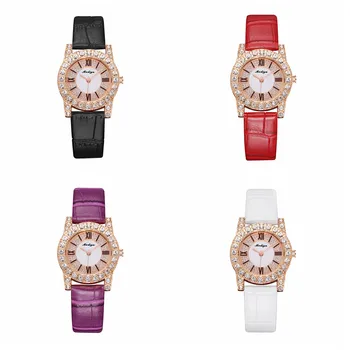 2023 новые женские часы в римском масштабе со стразами Модные красивые кварцевые часы с кожаным ремешком и круглым циферблатом reloj mujer