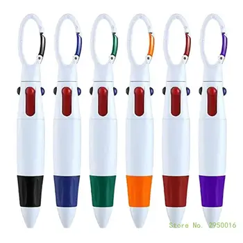 6шт Многоцветная Шариковая Ручка 0,7 мм 4-в-1 Цилиндрическая Шариковая ручка Нескольких цветов Выдвижная Шариковая ручка