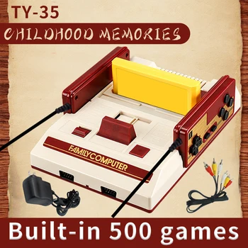 8-битная игровая консоль, встроенная в 500 классических игр, Семейная компьютерная телевизионная игровая консоль, поддержка игрового картриджа для ретро-игр FC