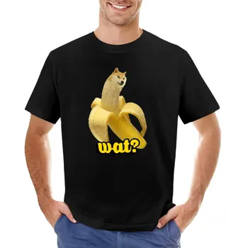Doge banana dog shibe Сиба инус Ват? Футболка с животным принтом для мальчиков, новая версия футболки, мужские футболки