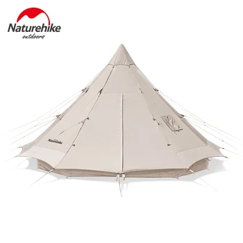 Naturehike Осветляет 12,3 Хлопчатобумажную Пирамидальную Палатку Индийскую Уличную Многоместную Утолщенную Кемпинговую палатку