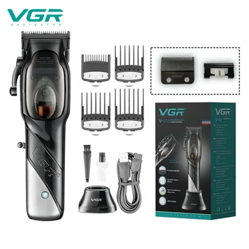 VGR Триммер для волос Беспроводная парикмахерская Машинка для стрижки волос Регулируемая Машинка для стрижки волос Электрическая стрижка Триммер высокой мощности для мужчин V-002