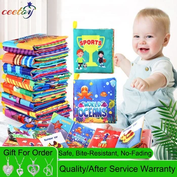 Детские игрушки для раннего развития CEETOY, книга из волокнистой ткани, взаимодействие родителей и ребенка, материалы для чтения, книги по хлопчатобумажному шитью