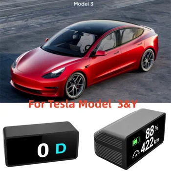 Для Tesla Model 3/ Y 2017-2023 Встроенный HUD спидометр, головной дисплей, Процентная температура автомобильного аккумулятора, Мини Портативный