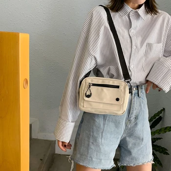 Женская холщовая сумка для девочек в Японском стиле, маленькая сумка через плечо, Женская сумка-мессенджер, Студенческая сумка через плечо, кошелек, сумка для телефона, Famicare