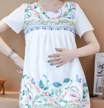 зеленая Футболка для беременных 2023 года, Новая Одежда для девочек большого размера, Забавная загрузка Беременного ребенка