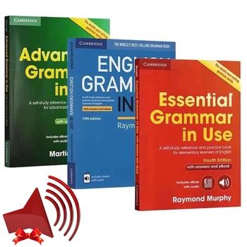 Используемая грамматика, коллекция книг, 3 книги / комплект, Cambridge Essential Advanced English 5.0 Libros Livros, Бесплатное аудио, Отправьте по электронной почте