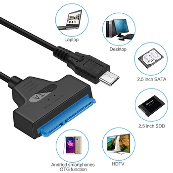 к кабелю USB 3.0 2.0 со скоростью до 6 Гбит/с для 2,5-дюймового внешнего жесткого диска SSD SSD 22-контактный кабель Sata III