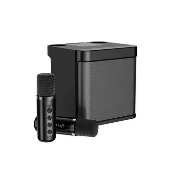Караоке-машина с двойным микрофоном Бытовая Комната Автомобиль KTV Открытый Портативный динамик Bluetooth с 2 Беспроводными микрофонами Super Cube
