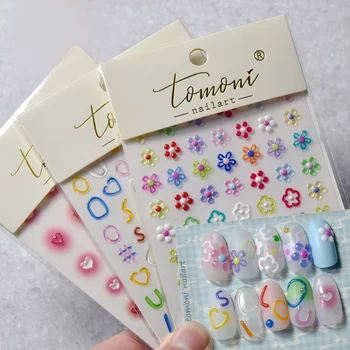 Милые наклейки для ногтей в виде сладкого цветка, серия желе, Клейкая текстура желе, наклейка для ногтей, украшения для ногтей, наклейки в японском стиле