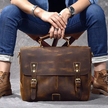 Мужская классика, сумки-мессенджеры из натуральной кожи, сумка через плечо, мужской портфель, ноутбук, 14-дюймовая сумка, сумка через плечо