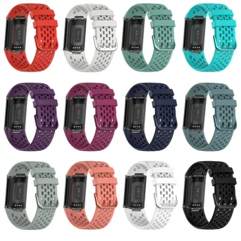 Мягкий силиконовый сменный ремешок, аксессуар, браслеты, подходящие для Fitbit Charge 5, красочные Сменные аксессуары для поддержки