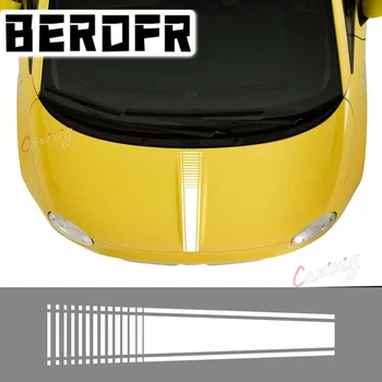 Наклейки на капот автомобиля для Fiat 500 Abarth Auto DIY Stripes Styling Decoration Аксессуары для тюнинга, Наклейки на виниловую пленку