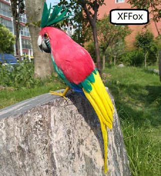 новая реальная красно-желтая модель попугая из пены и перьев, подарок птицы какаду около 30 см xf0118