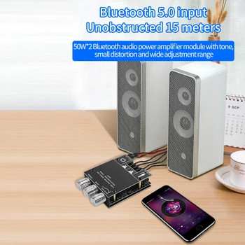 Новый ZK-502MT MINI Bluetooth 5.0 DC 9-24 В Беспроводной аудио Цифровой усилитель мощности Стерео Плата 50Wx2 Bluetooth Amplificador