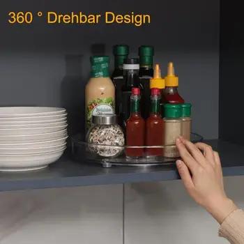 Органайзер для холодильника Вращающийся Лоток Косметический проигрыватель для ванной Комнаты Лоток для хранения Вращающийся на 360 Градусов Органайзер для холодильника для стола в шкафу