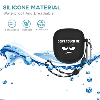 Силиконовый чехол для наушников с крючком для шнурка, водонепроницаемый чехол для гарнитуры с забавным принтом, защита от потери для наушников Bose QuietComfort II