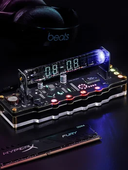 Современные электронные часы Украшения для дома Компьютерный стол в стиле киберпанк Технология настольных художественных украшений Флуоресцентные часы Nixie