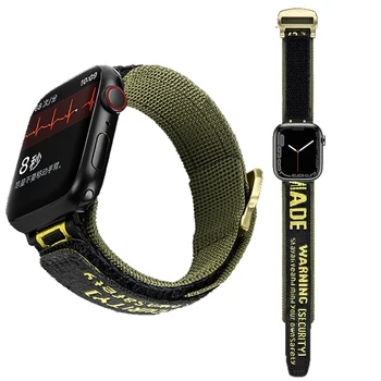 Спортивный Нейлоновый браслет для Apple Watch Band 49 мм 45 мм 44 мм 41 мм 40 мм Спортивный Дышащий Браслет для iWatch Серии 8 7 6 5 4 3 SE