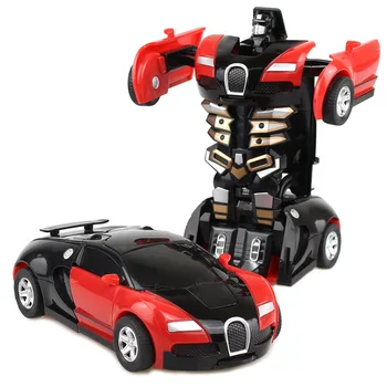 Трансформирующийся автомобиль с одним ключом, Игрушки, робот с автоматической деформацией, Пластиковая модель автомобиля, Забавные слепки, Игрушки для мальчиков, Подарки для детей