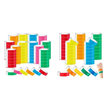 Цветные для мероприятий браслеты на запястья Бумажные Браслеты Водонепроницаемые повязки на руки для мероприятий Индивидуальный клей для вечеринки