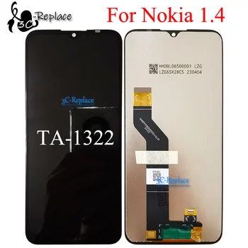 Черный 6,52-дюймовый для Nokia 1.4 TA-1322 ЖК-дисплей с сенсорным экраном, дигитайзер, замена панели в сборе