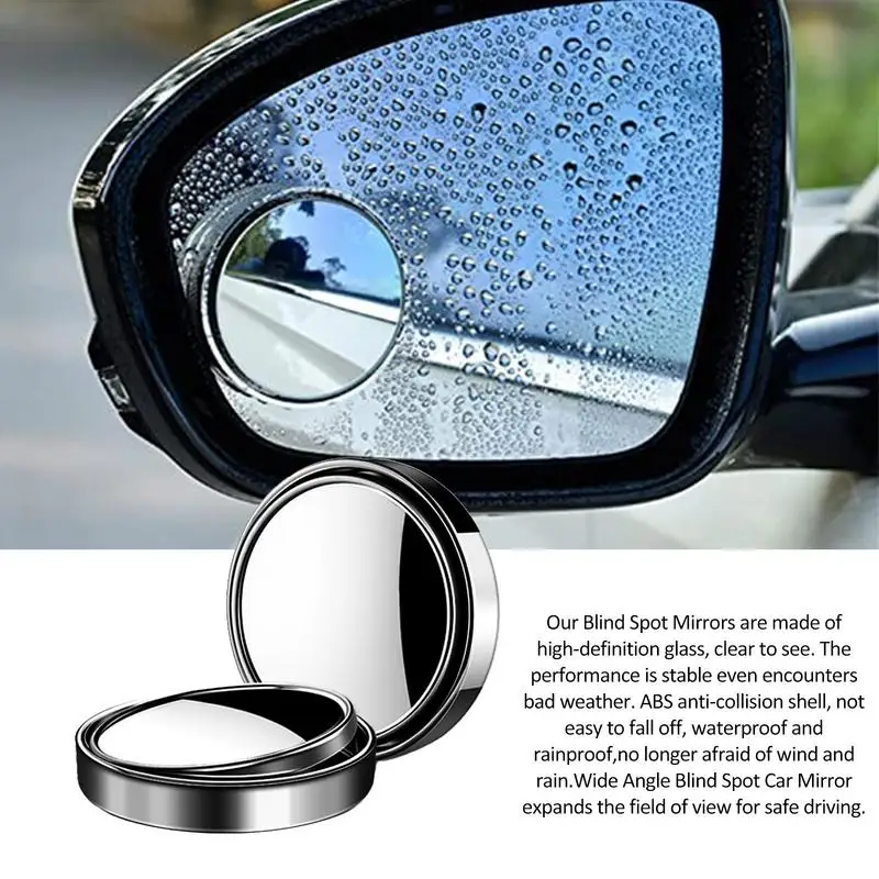 Зеркало Слепой Зоны Для Автомобилей Круглой Формы HD Glass Blind Spot Mirror HD Glass Бескаркасные Круглые Зеркала Заднего Вида С Регулируемой Шириной2