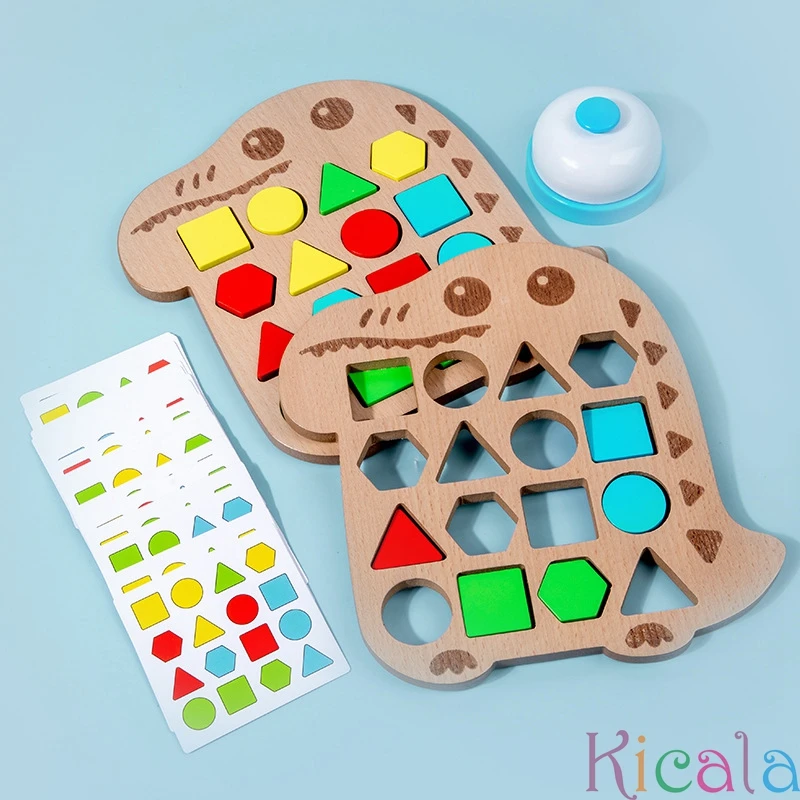 Интерактивная игра-головоломка для родителей и детей, детские игрушки Монтессори, 3D геометрическая форма и цвет, игрушки для раннего образования, подарки для детей3