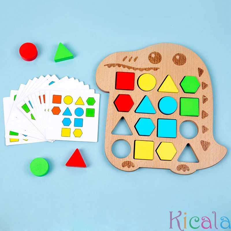 Интерактивная игра-головоломка для родителей и детей, детские игрушки Монтессори, 3D геометрическая форма и цвет, игрушки для раннего образования, подарки для детей4
