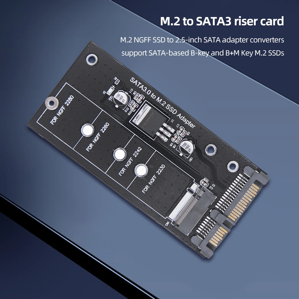 Конвертер SSD M2 в SATA3.0 22-контактный Преобразователь платы Адаптера Поддержка NGFF 2230 2242 M2 SSD Поддержка NGFF 2260 2280 M2 SSD3