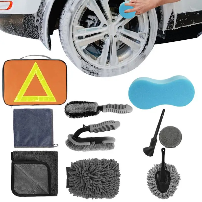 Набор для чистки автомобилей Универсальные Щетки для мытья автомобильных дисков Автоматическое Сглаживание пыли Набор щеток для чистки транспортных средств1