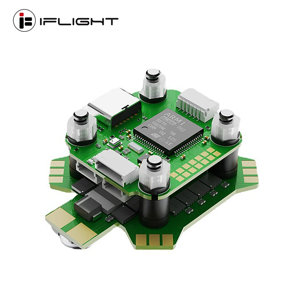 Экранный контроллер полета iFlight BLITZ Mini F7 (BMI270) с блоком управления BLITZ E55A 4в1 ESC DShot150/300/600 2- 6S для гоночного дрона RC FPV0